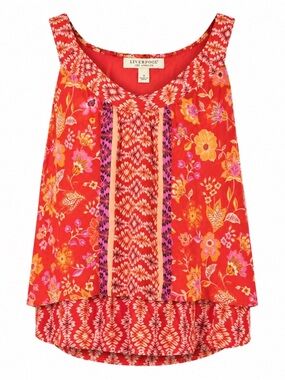 Liverpool Floral Layered Tank Blouse NWT Small
